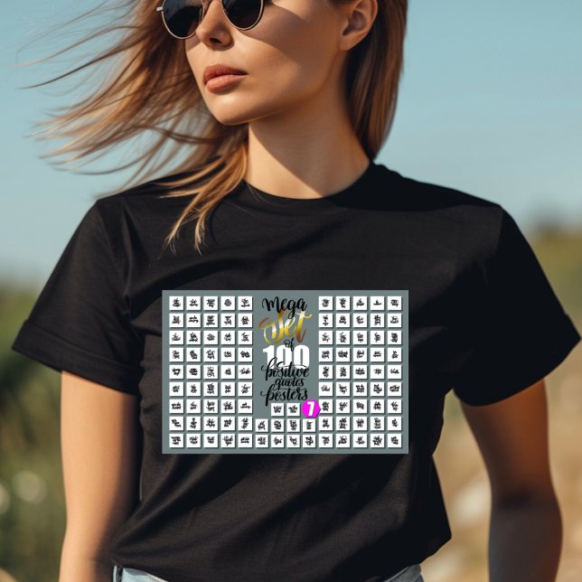Megamängd med 100 positiva citattecken T-Shirt (Skapare uppladdad)