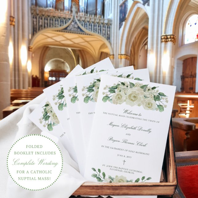 Megan Catholic Bröllop Mass Ceremony Program (Skapare uppladdad)