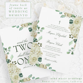 Megan Elegant Greenery & Kor katolska Bröllop Inbjudningar