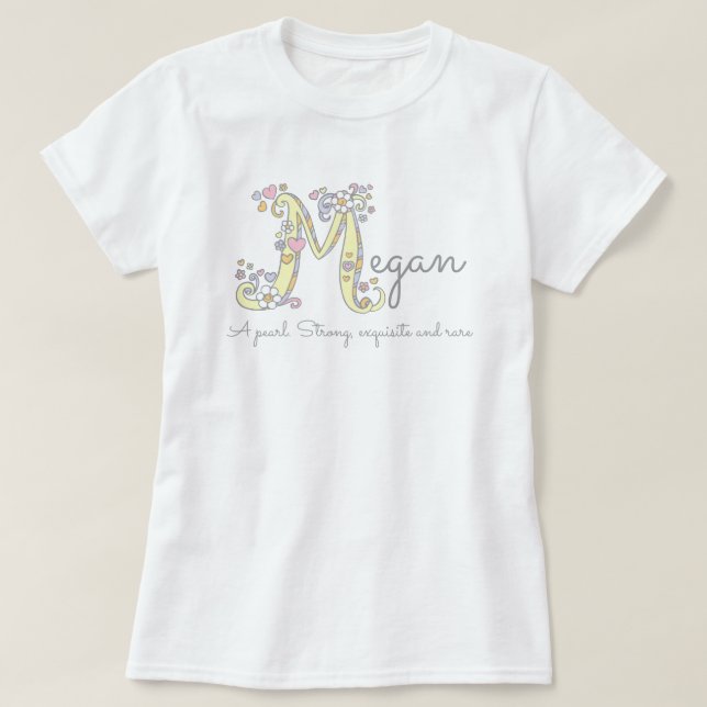 Megan-flickor M namn betyder anpassningsbar T Tee Shirt (Design framsida)