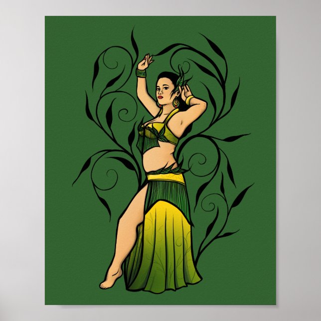 Megan Grönt Belly Dancer Poster (Framsidan)