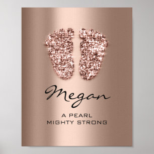 Megan Namn: Nyfödd bebis Feet Ro Chocolate Poster
