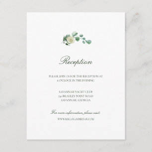 Megan Simple Greenery Wedding Reception Tilläggskort