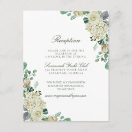 Megan Vit ros Greenery Wedding Reception Tilläggskort