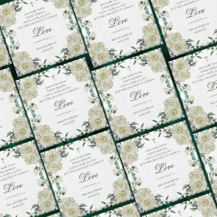 Megan White Blommigt Christian Wedding Favor Magne Magnet