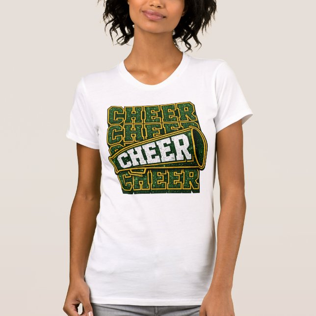 Megaphone Cheer Funny Sport Cheerleader T Shirt (Framsida)