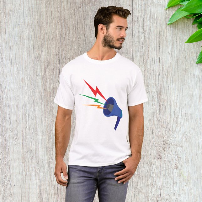 Megaphone Sound Waves Mens T-Shirt (Skapare uppladdad)