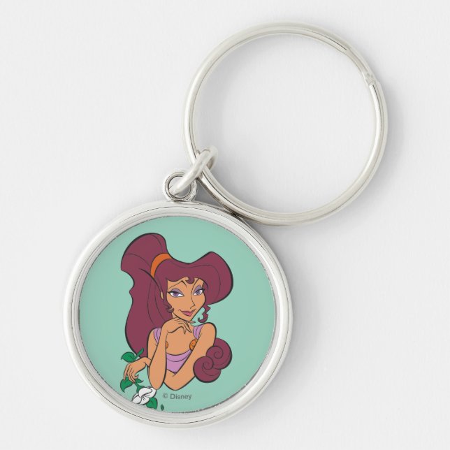 Megara Goddess at Heart Keychain Rund Silverfärgad Nyckelring (Framsidan)