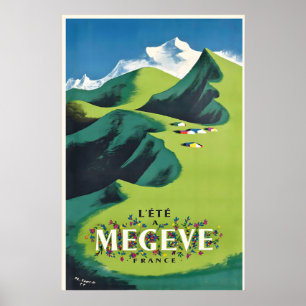 Megeve Alperna Mont Blanc Chamonix Bergen Frankrik Poster
