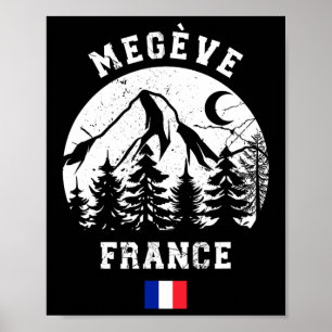 Megève Frankrike Alpernas Ski Resort Alpine Skiing Poster