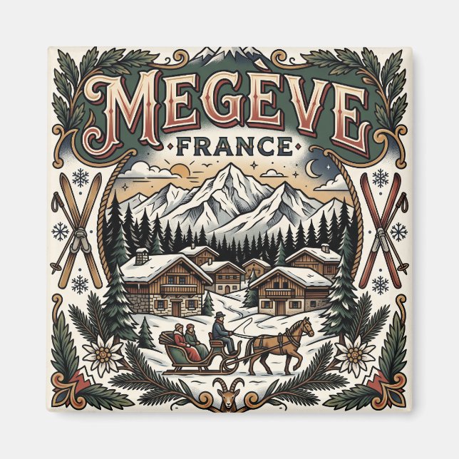 Megève Frankrike Magnet (Framsidan)