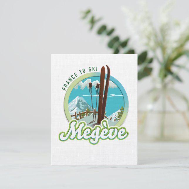 Megève Frankrike skidlogo (Stående Fram)