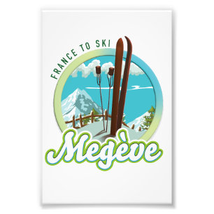 Megève Frankrike skidlogo Fototryck