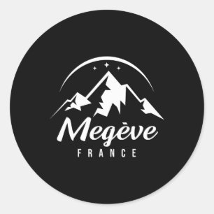 Megève Frankrike Skidort Skidåkning Snowboard Souv Runt Klistermärke