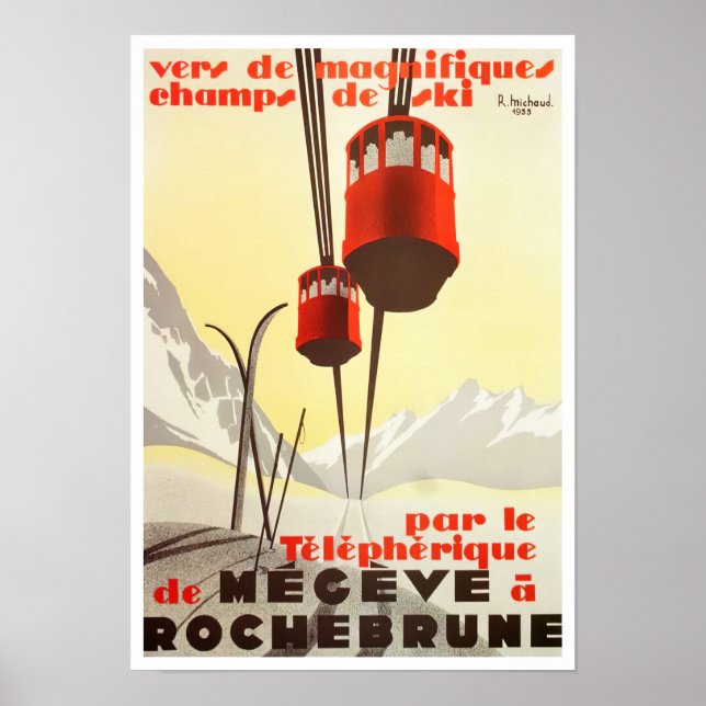 Megeve Frankrike vintage resor Poster (Framsidan)