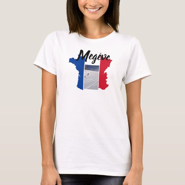 Megeve Ski-Frankrike T Shirt (Framsida)