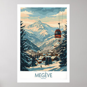 Megève Väggkonstaffisch - Frankrike 1 Poster