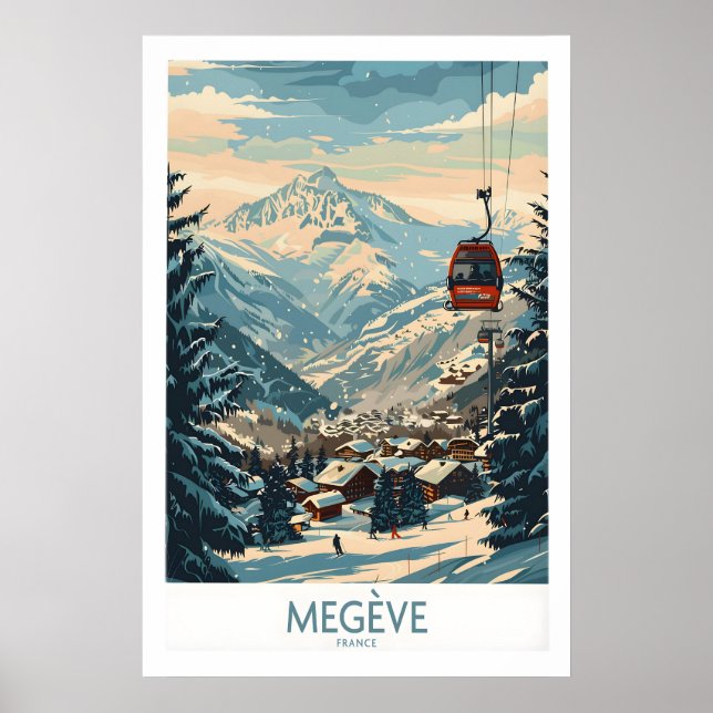 Megève Väggkonstaffisch - Frankrike 1 Poster (Framsidan)