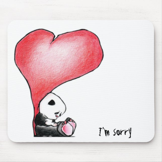 Megg: En gullig panda - hjärta, ledsen I-förmiddag Musmatta (Framsidan)
