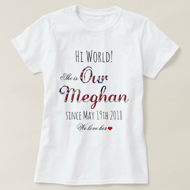 Meghan Markle Prince Harry Royal Bröllop 19 maj T Shirt (Design framsida)