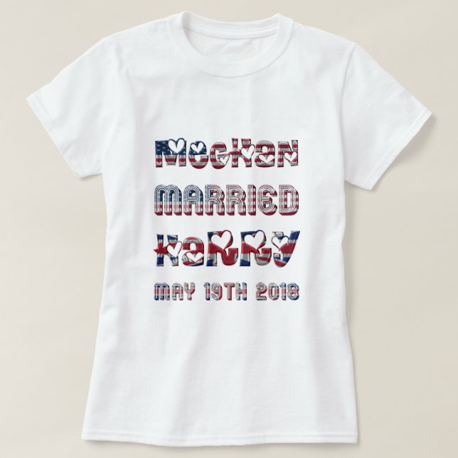 Meghan Markle Prince Harry Royal Bröllop 19 maj T Shirt (Design framsida)