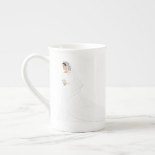 Meghan Markle Royal Bröllop Dress Bone China Mugg Benporslin Mugg