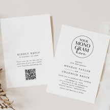 MEGHAN Monogram Black White QR-kod Unik Bröllop