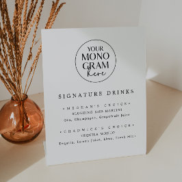 MEGHAN Monogram Minimal Bröllop Namnteckning dryck
