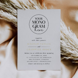 MEGHAN Svart Vitt Guld Monogram Elegant Bröllop