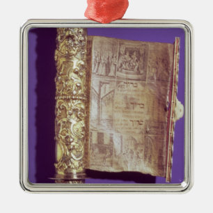 Megillah i ett silverfodral, Wien, c.1715 Julgransprydnad Metall