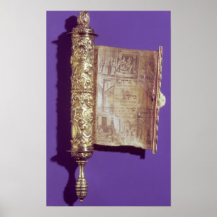 Megillah i ett silverfodral, Wien, c.1715 Poster