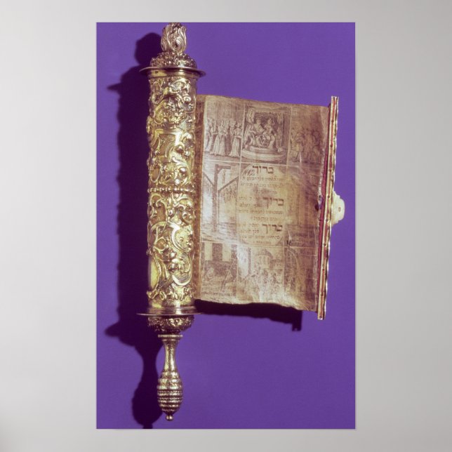 Megillah i silver fodral, Wien, 1715 Poster (Framsidan)