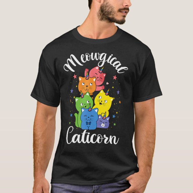 Megologisk katicorn for Girls Rainbow Unicorn Cat T Shirt (Framsida)