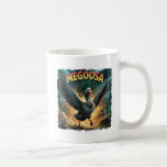 Megoosa Illustration Combo Creature Funny Kaffemugg<br><div class="desc">"MEGOSA", en rasande gås med vild, ögon och väktande ormar som formar sitt hår och framkallar ett monstruöst Medusa figur. Gossen höjer aggressivt sin vingar, där den står inför strejka, fjädrar som är ruinerade och belysta av intensiv, varm belysning som kastar långa, dramatiska skuggor. Ovanför gåsen flyter det bågade ord...</div>