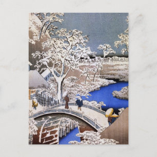 Meguro Drum Bridge och Sunset Backe, Hiroshige Vykort