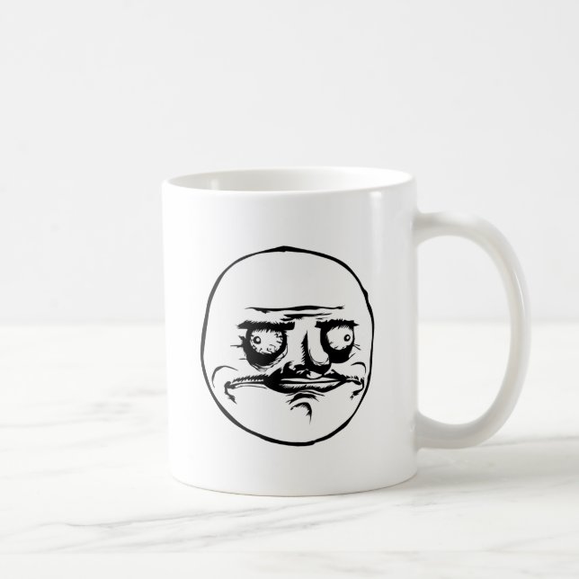 Megusta Meme ansikte (från reddit, 9gag, 4chan) Kaffemugg (Höger)