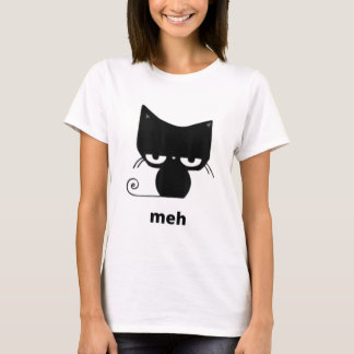Meh Black Cat Funny T Shirt