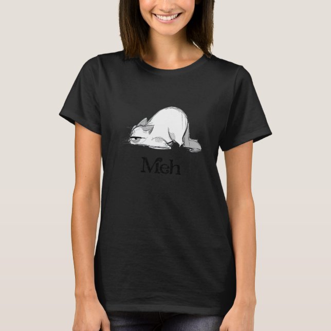 Meh Ca Ca För manar Women Meh Cat T Shirt (Framsida)
