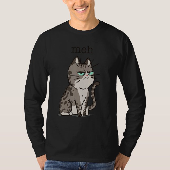 Meh Cat  Feline  Kitten Adorable Kitty T Shirt (Framsida)