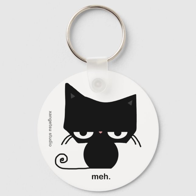 Meh Cat Keychain Nyckelring (Framsida)