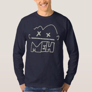 Meh Funny Ansikte Emoji T Shirt