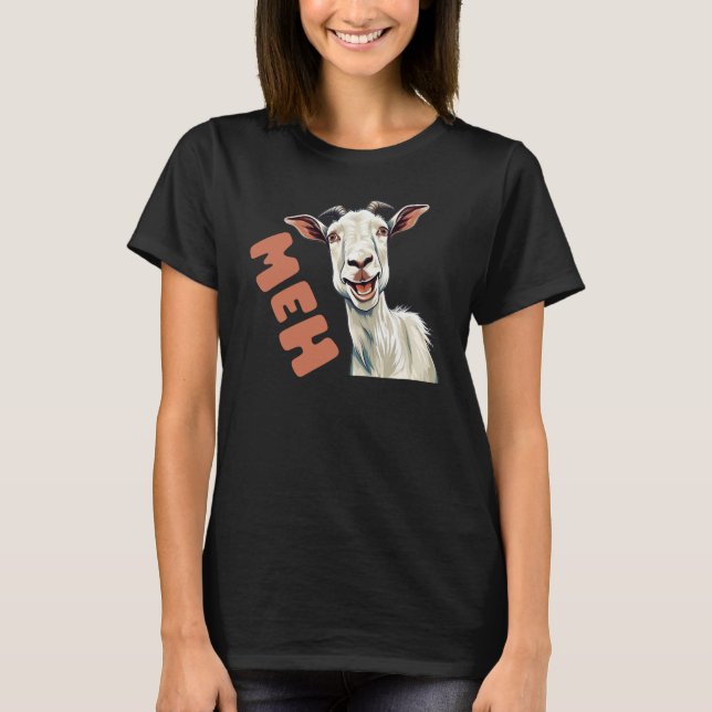 Meh, Funny Farm Animal T Shirt (Framsida)