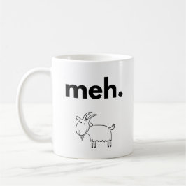 Meh. Goat Doodle Funny Minimalist Mug Kaffemugg
