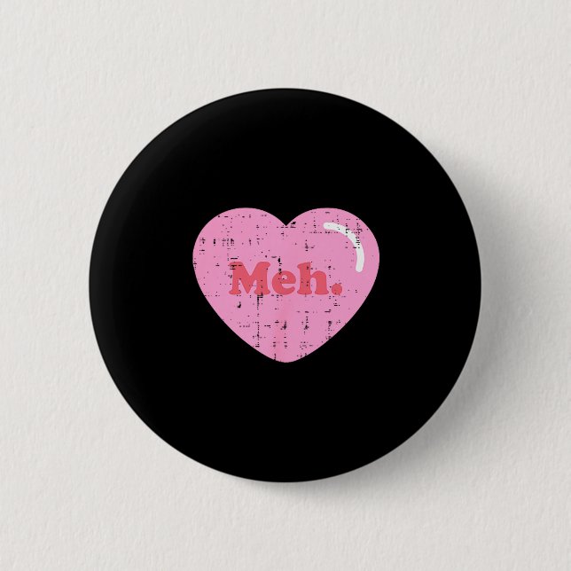 Meh hjärta ficka rolig anti valentines day singel  knapp (Framsida)