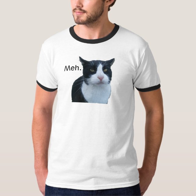 "Meh" katt T-shirt (Framsida)