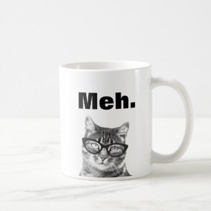 Meh meme rolig apati citat katt mugg