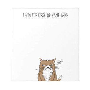 Meh rolig Grumpy kattteckning Anteckningsblock