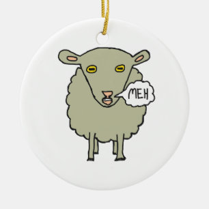 Meh Sheep Julgransprydnad Keramik