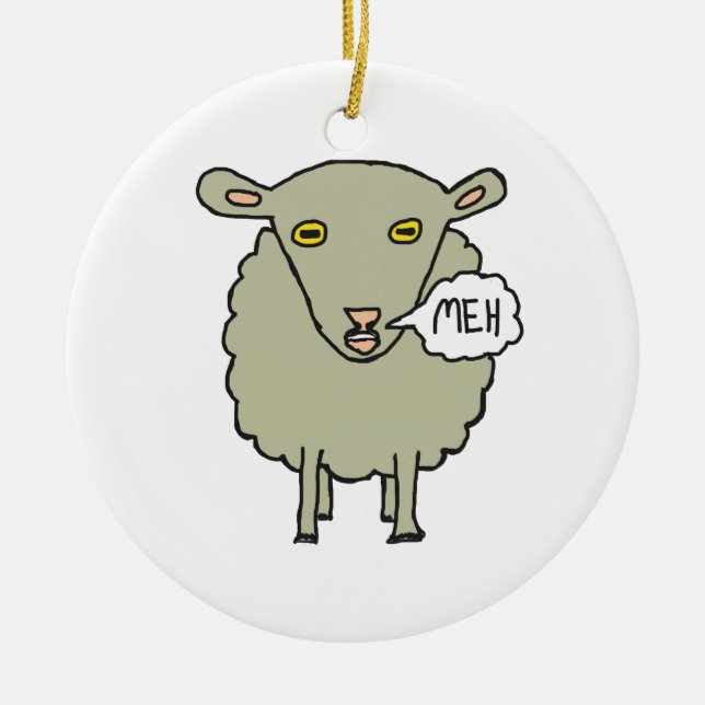 Meh Sheep Julgransprydnad Keramik (Framsidan)