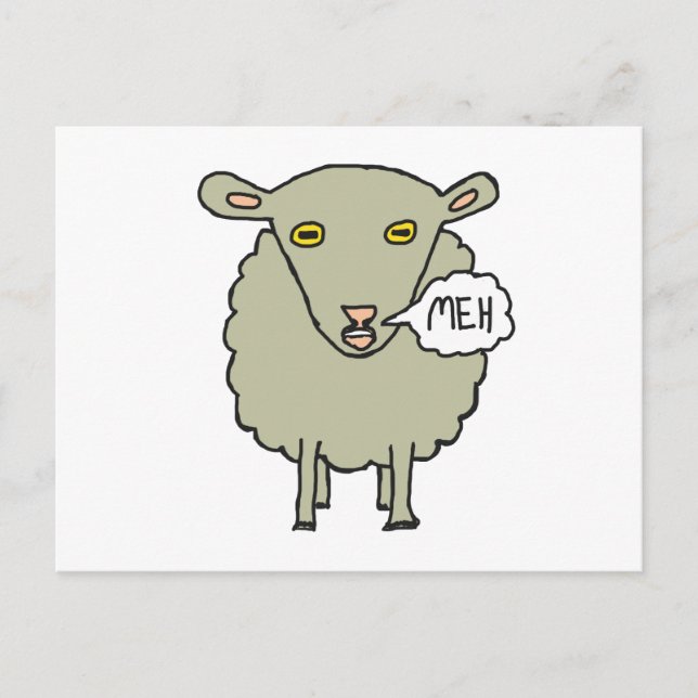 Meh Sheep Vykort (Framsida)